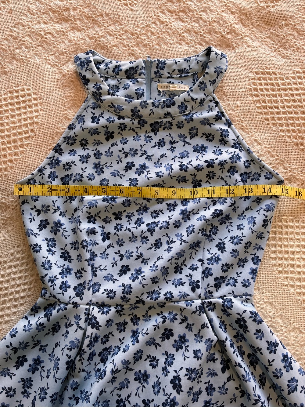 Copper Key Sleeveless Fit and Flare Dress Blue Floral Women’s Sz XS - Picture 5 of 10